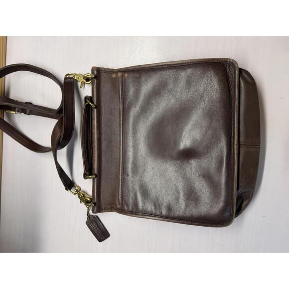 Vintage Coach Willis Bag 9927 Brown Leather Turnlock Satchel - Picture 6 of 6